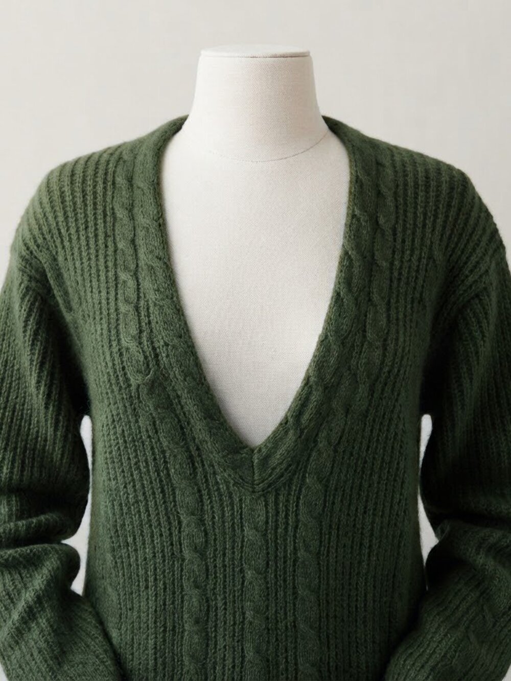 Vtg 80’s SK & Company Mohair Blend V Neck Sweater Forest Green Women’s Small